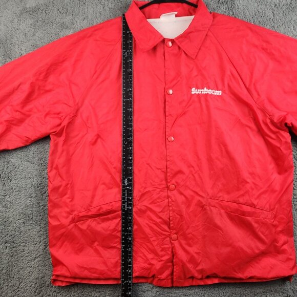 VTG Cardinal Satin Bomber Jacket Men's Extra Large Coach USA Promo 80's Lined - Picture 5 of 12